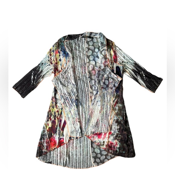 RADZOLI multi-colored lightweight cardigan in gorgeous jewel tones size small - Picture 3 of 10